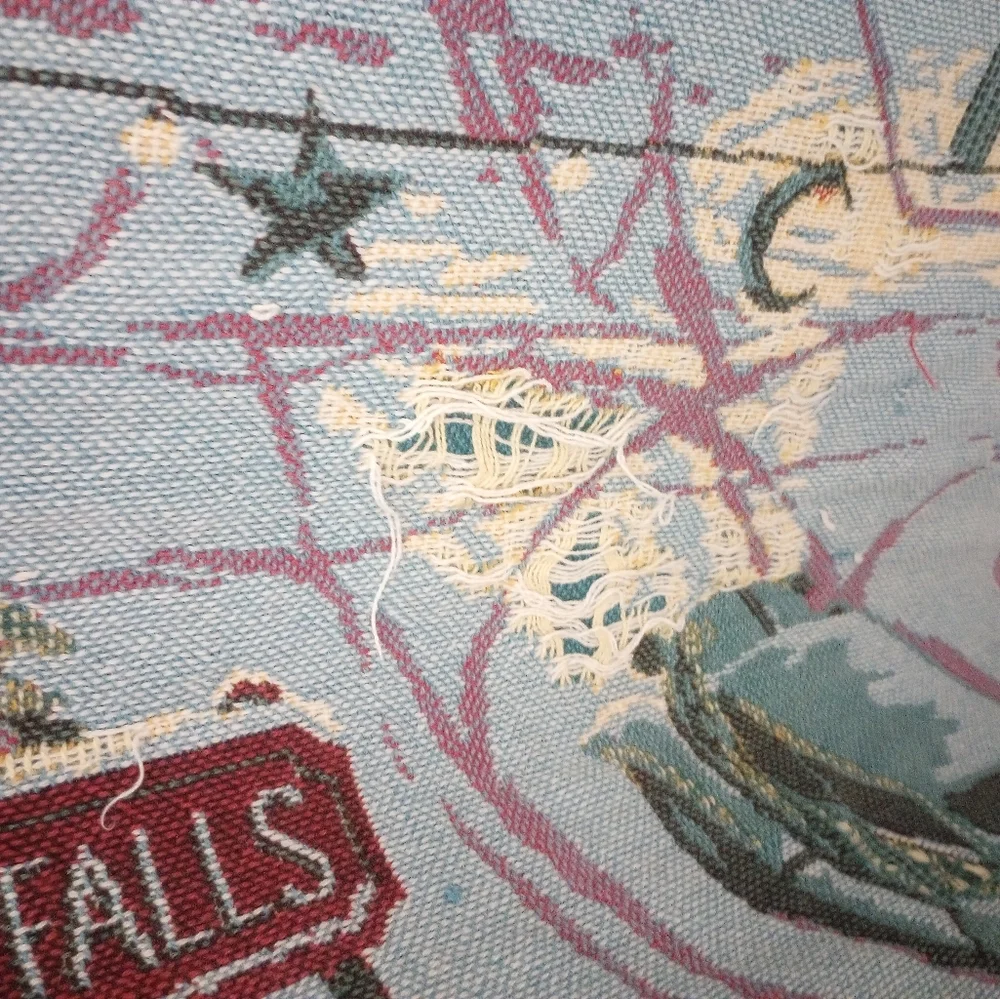 Goodwin Weavers Vintage 1993 It's A Wonderful Life Tapestry Blanket